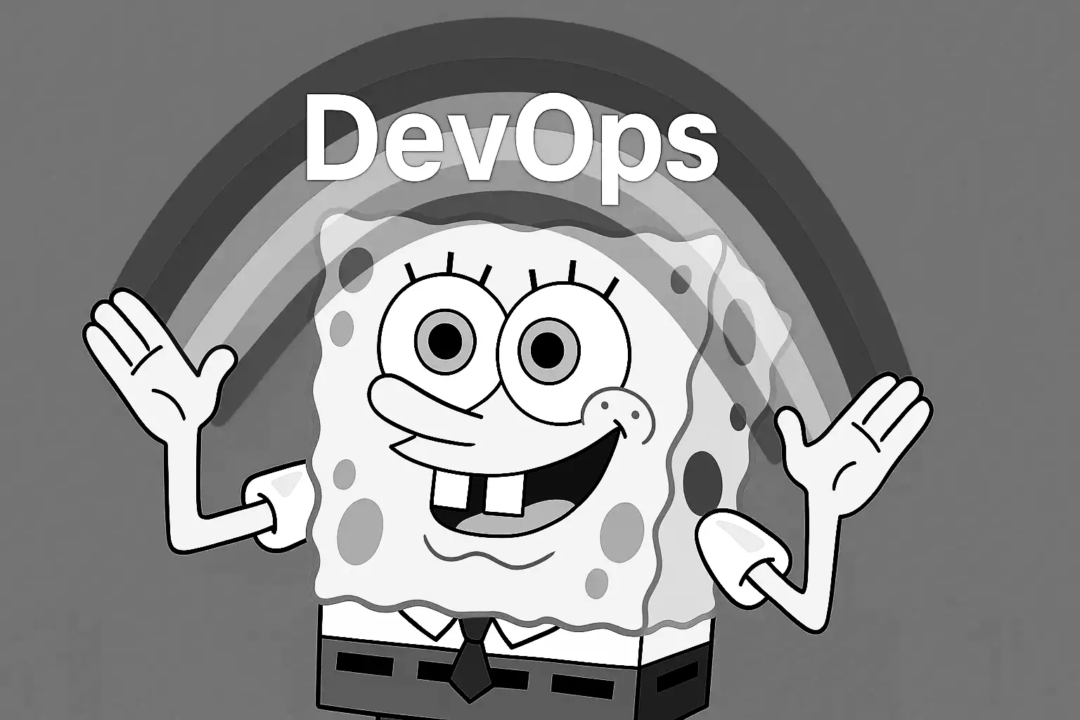 Spongebob meme putting DevOps on the rainbow