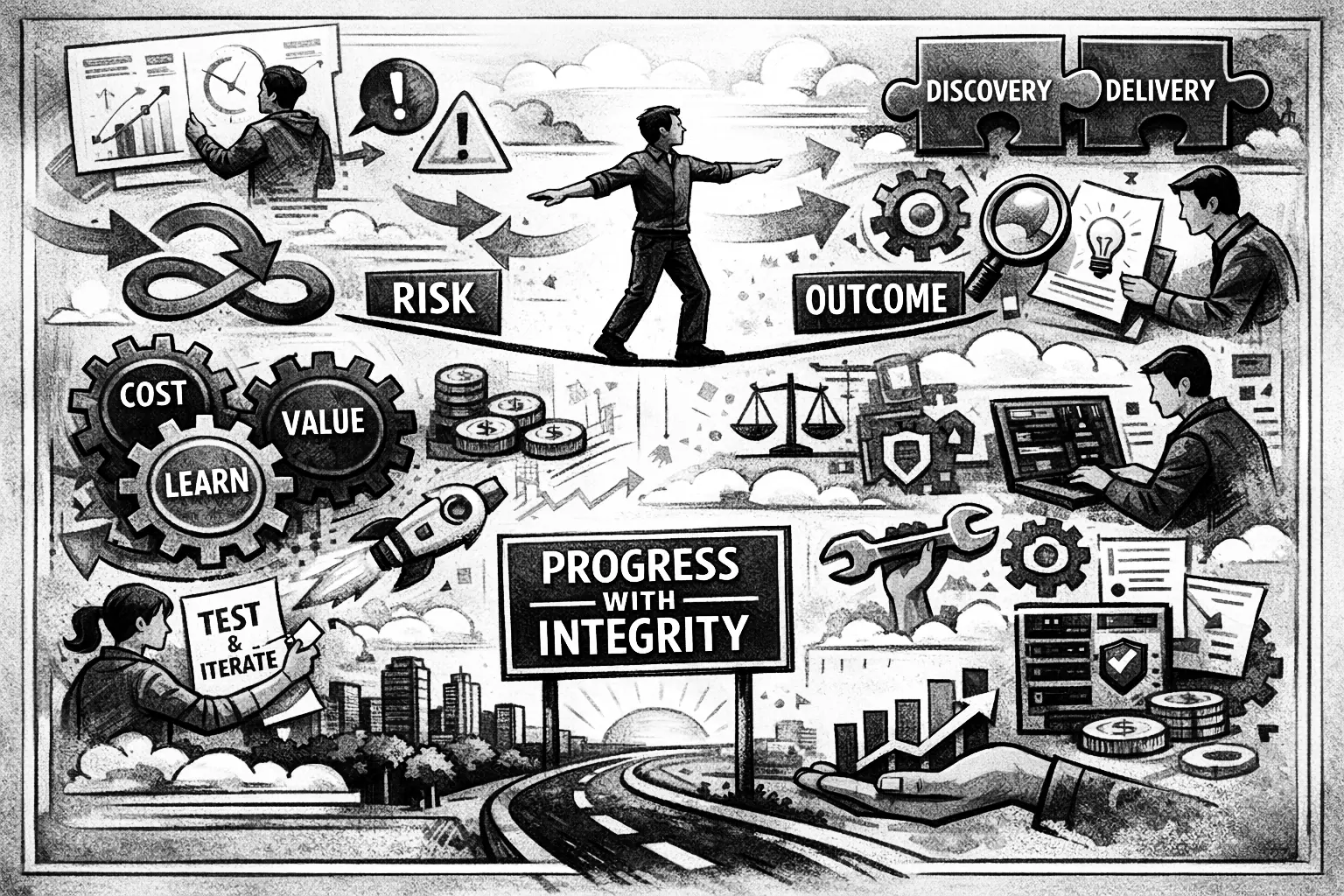 a diagram showing the balance required for product management